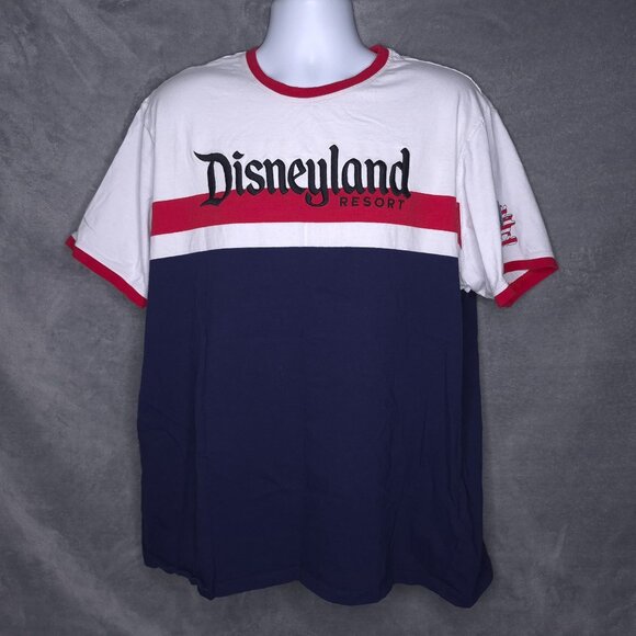 Disneyland Resort Mens Ringer T Shirt XXL Americana Mickey Mouse Tee - Picture 2 of 6